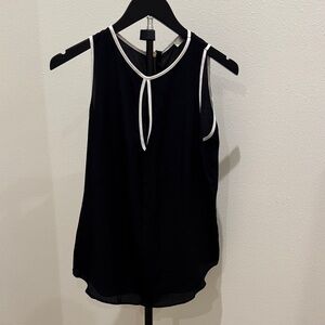 Naven Black Sleeveless silk Camisole with White Trim